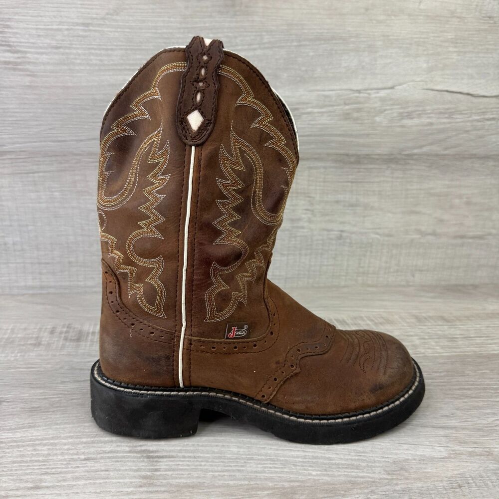 Justin Boots Gypsy Inji L9909 Women's 8B Cowgirl Boots Aged Bark Leather Boots